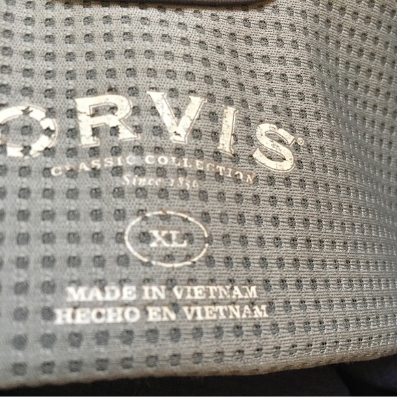 Orvis Shirt Men's XL Blue Short Sleeve Button Down Solid Light Weight Collared - Picture 8 of 10